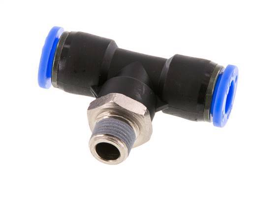 Racor en T de 5/16'' x 1/8'' NPT con rosca macho latón/PBT NBR giratorio [2 piezas]