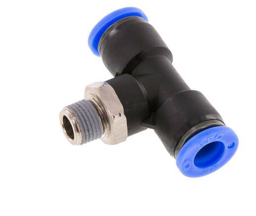 Racor en T de 5/16'' x 1/8'' NPT con rosca macho latón/PBT NBR giratorio [2 piezas]