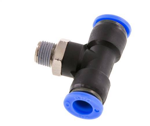 Racor en T de 5/16'' x 1/8'' NPT con rosca macho latón/PBT NBR giratorio [2 piezas]