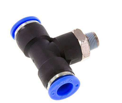 Racor en T de 3/8'' x 1/8'' NPT con rosca macho Latón/PBT NBR Giratorio