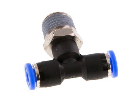 Racor en T de 5/32'' x 1/4'' NPT con rosca macho Latón/PBT NBR giratorio [2 piezas]
