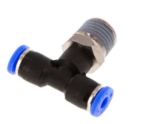 Racor en T de 5/32'' x 1/4'' NPT con rosca macho Latón/PBT NBR giratorio [2 piezas]