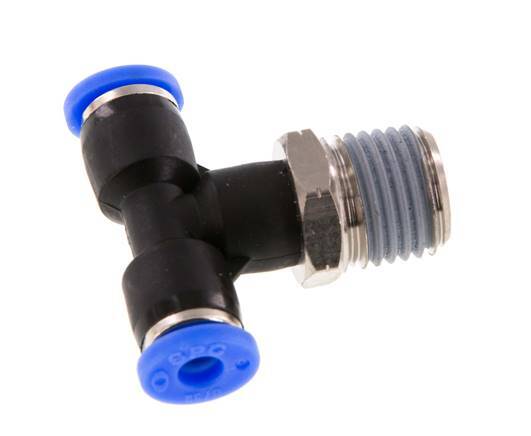 Racor en T de 5/32'' x 1/4'' NPT con rosca macho Latón/PBT NBR giratorio [2 piezas]