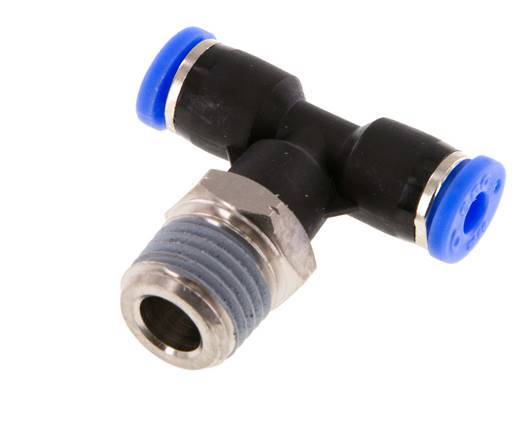 Racor en T de 5/32'' x 1/4'' NPT con rosca macho Latón/PBT NBR giratorio [2 piezas]