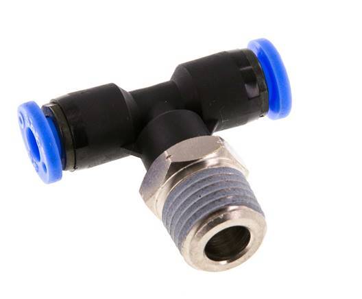 Racor en T de 3/16'' x 1/4'' NPT con rosca macho latón/PBT NBR giratorio [2 piezas]