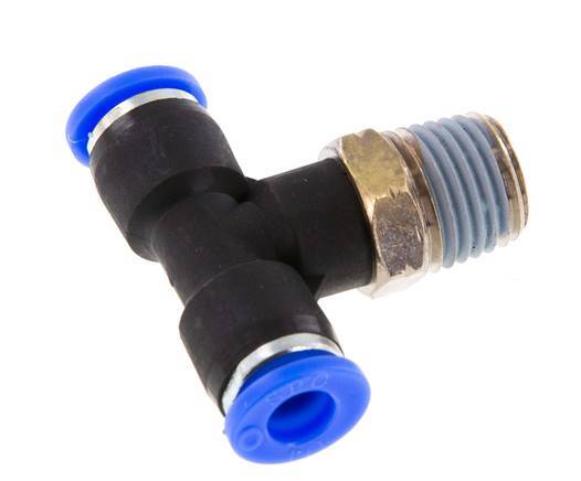 1/4'' x 1/4'' NPT Racor en T con rosca macho Latón/PBT NBR giratorio [2 piezas]