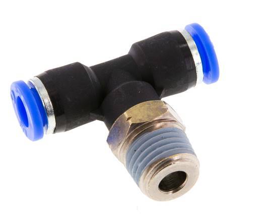 1/4'' x 1/4'' NPT Racor en T con rosca macho Latón/PBT NBR giratorio [2 piezas]