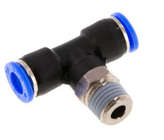 Racor en T de 5/16'' x 1/4'' NPT con rosca macho latón/PBT NBR giratorio [2 piezas]