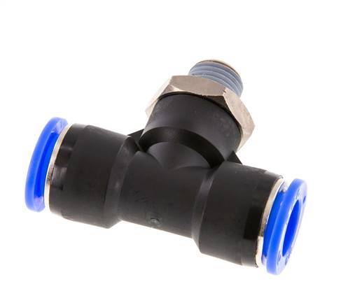 Racor en T de 1/2'' x 1/4'' NPT con rosca macho Latón/PBT NBR Giratorio