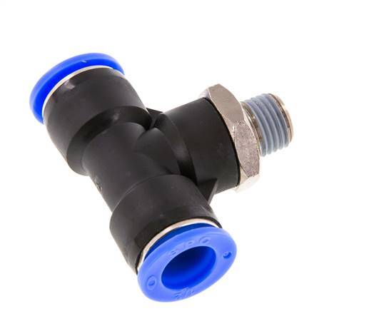 Racor en T de 1/2'' x 1/4'' NPT con rosca macho Latón/PBT NBR Giratorio