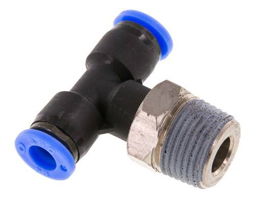 1/4'' x 3/8'' NPT Racor en T con rosca macho Latón/PBT NBR giratorio [2 piezas]