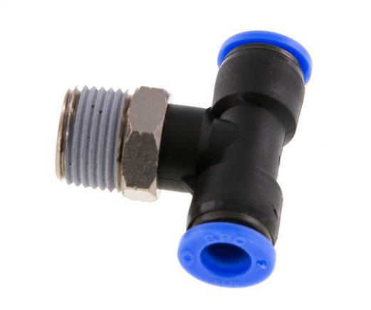 Racor en T de 5/16'' x 3/8'' NPT con rosca macho latón/PBT NBR giratorio [2 piezas]