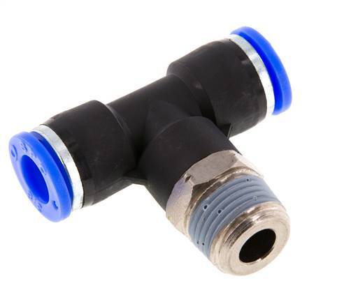 Racor en T de 3/8'' x 3/8'' NPT con rosca macho Latón/PBT NBR Giratorio