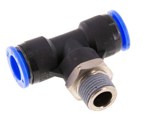 Racor en T de 1/2'' x 3/8'' NPT con rosca macho Latón/PBT NBR Giratorio