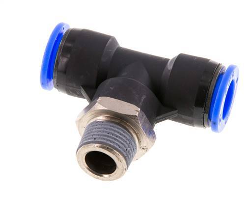 Racor en T de 1/2'' x 3/8'' NPT con rosca macho Latón/PBT NBR Giratorio
