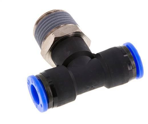 Racor en T de 3/8'' x 1/2'' NPT con rosca macho Latón/PBT NBR Giratorio
