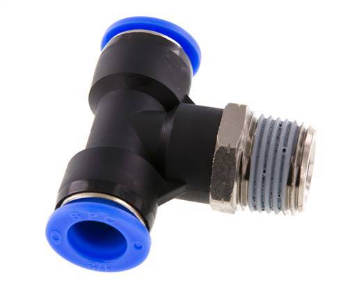 Racor en T de 1/2'' x 1/2'' NPT con rosca macho Latón/PBT NBR Giratorio