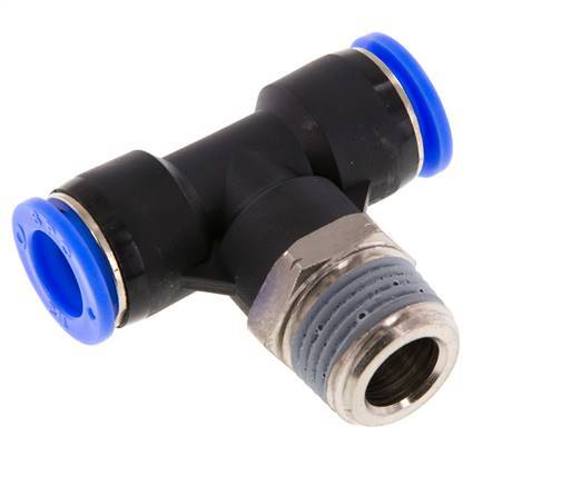 Racor en T de 1/2'' x 1/2'' NPT con rosca macho Latón/PBT NBR Giratorio