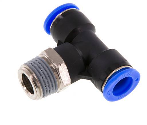 Racor en T de 1/2'' x 1/2'' NPT con rosca macho Latón/PBT NBR Giratorio