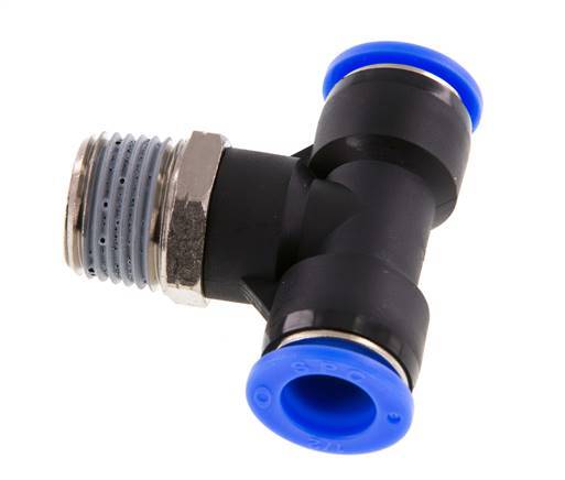 Racor en T de 1/2'' x 1/2'' NPT con rosca macho Latón/PBT NBR Giratorio