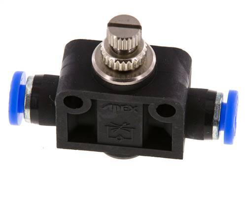 Silenciador de control de flujo recto 4,76 mm (3/16 pulgadas) de latón/PBT