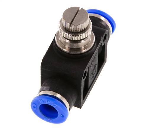 Silenciador de control de flujo recto de 3/8 pulgadas (9,52 mm) de latón/PBT