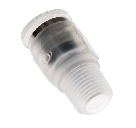 Racor de 6mm x R1 8'' con rosca macho PA/POM NBR