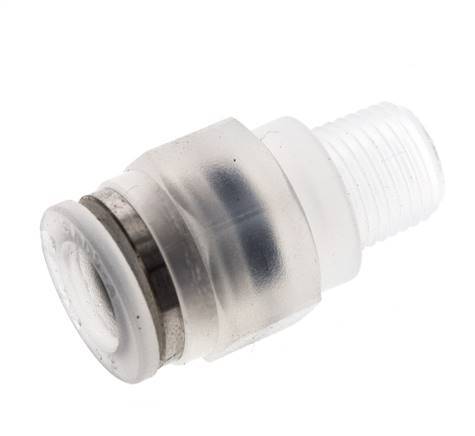 Racor de 8mm x R1 8'' con rosca macho PA/POM NBR
