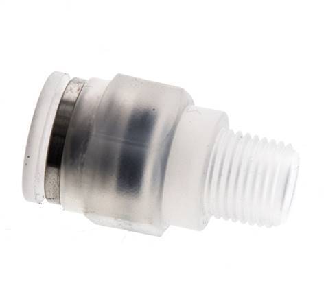 Racor de 8mm x R1 8'' con rosca macho PA/POM NBR