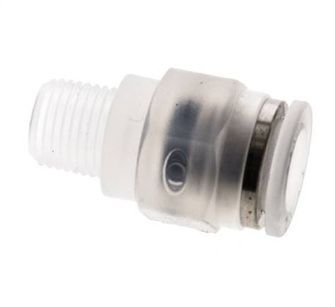 Racor de 8mm x R1 8'' con rosca macho PA/POM NBR