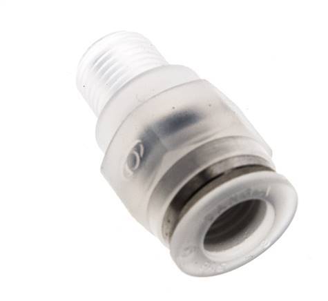 Racor de 8mm x R1 8'' con rosca macho PA/POM NBR