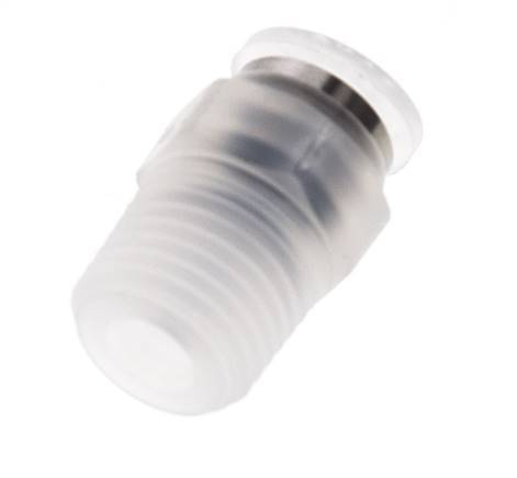Racor de 6mm x R1 4'' con rosca macho PA/POM NBR