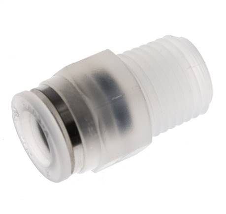 Racor de 8mm x R1 4'' con rosca macho PA/POM NBR