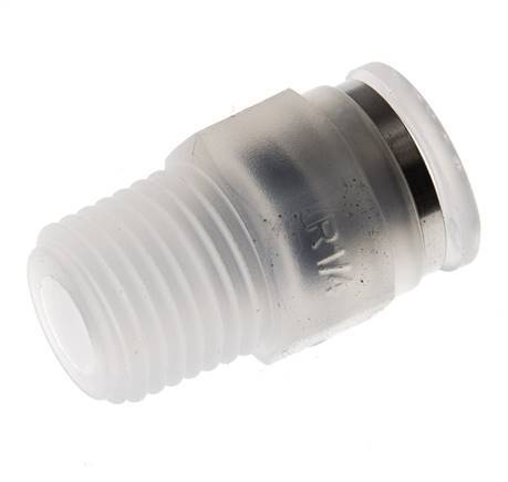 Racor de 8mm x R1 4'' con rosca macho PA/POM NBR