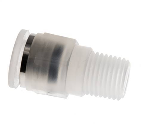 Racor de 10mm x R1 4'' con rosca macho PA/POM NBR
