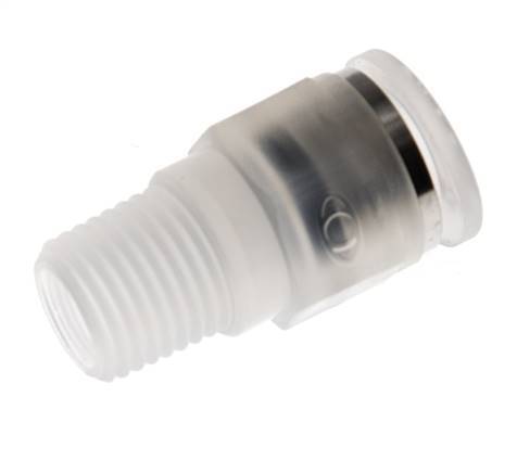 Racor de 10mm x R1 4'' con rosca macho PA/POM NBR