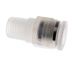 Racor de 10mm x R1 4'' con rosca macho PA/POM NBR