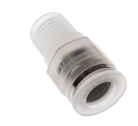 Racor de 10mm x R1 4'' con rosca macho PA/POM NBR