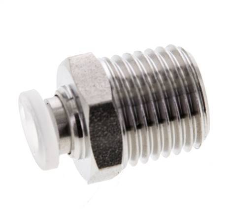 Racor de 4mm x R1/4'' con rosca macho Acero inoxidable/PA EPDM/PTFE