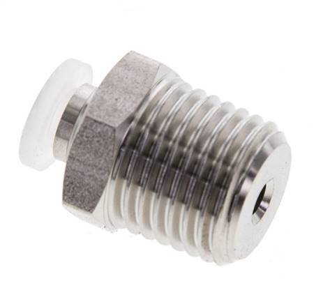 Racor de 4mm x R1/4'' con rosca macho Acero inoxidable/PA EPDM/PTFE