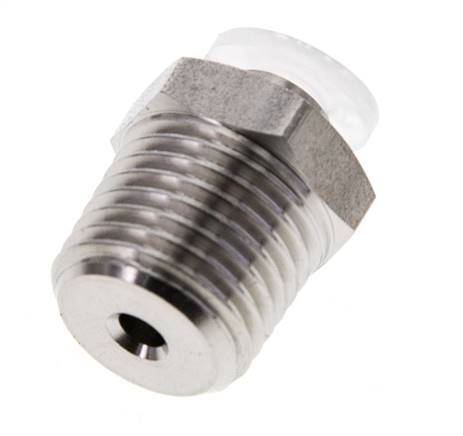 Racor de 4mm x R1/4'' con rosca macho Acero inoxidable/PA EPDM/PTFE