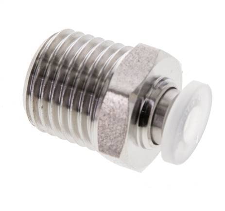 Racor de 4mm x R1/4'' con rosca macho Acero inoxidable/PA EPDM/PTFE