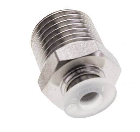 Racor de 4mm x R1/4'' con rosca macho Acero inoxidable/PA EPDM/PTFE