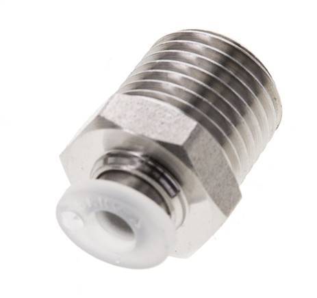 Racor de 4mm x R1/4'' con rosca macho Acero inoxidable/PA EPDM/PTFE