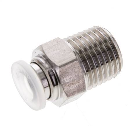 Racor de 6mm x R1/4'' con rosca macho Acero inoxidable/PA EPDM/PTFE