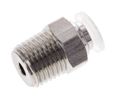 Racor de 6mm x R1/4'' con rosca macho Acero inoxidable/PA EPDM/PTFE