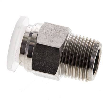 Racor de 12mm x R3/8'' con rosca macho Acero inoxidable/PA EPDM/PTFE
