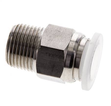 Racor de 12mm x R3/8'' con rosca macho Acero inoxidable/PA EPDM/PTFE
