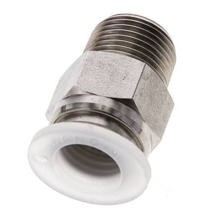 Racor de 12mm x R3/8'' con rosca macho Acero inoxidable/PA EPDM/PTFE