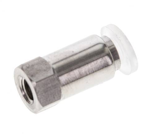 Racor de 4mm x M 5 con rosca hembra Acero inoxidable/PA EPDM/PTFE